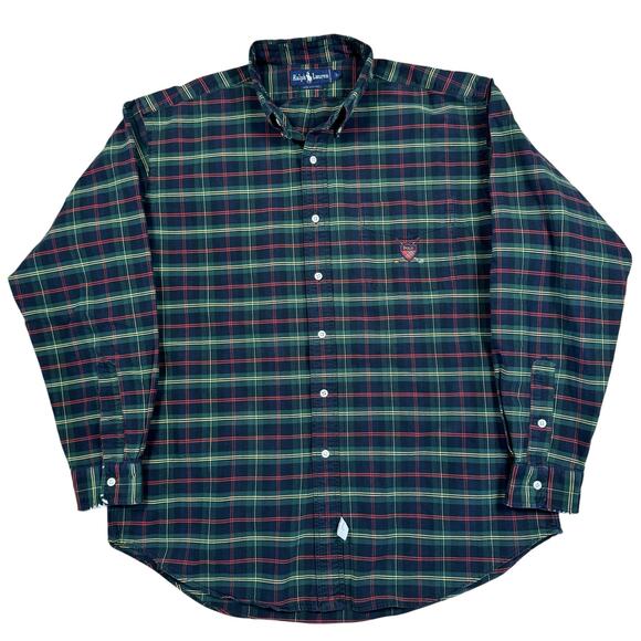 Ralph Lauren Shirt Men's Large Crest Golf Club Embroidered Long Sleeve Plaid - Picture 5 of 8